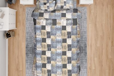 ΣΕΝΤΟΝΙΑ ΕΜΠΡΙΜΕ ΣΕΤ 3 τεμ Squares 01 160Χ240 Flannel cotton 100%