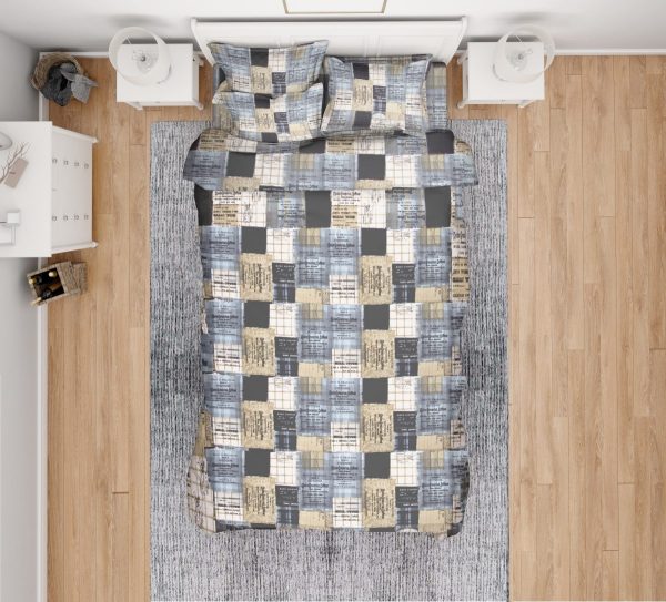 ΣΕΝΤΟΝΙΑ ΕΜΠΡΙΜΕ ΣΕΤ 3 τεμ Squares 01 160Χ240 Flannel cotton 100%