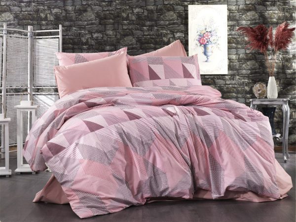 ΣΕΝΤΟΝΙΑ ΕΜΠΡΙΜΕ ΣΕΤ 3 τεμ Geometrical 331 220Χ240 Pink-Salmon Flannel cotton 100%