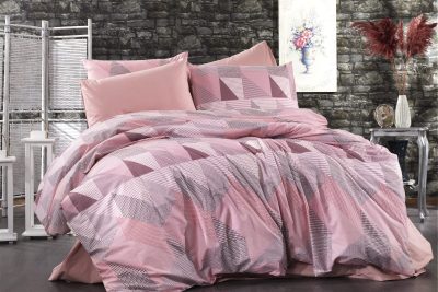 ΣΕΝΤΟΝΙΑ ΕΜΠΡΙΜΕ ΣΕΤ 4 τεμ Geometrical 331 220Χ240 Pink-Salmon Flannel cotton 100%