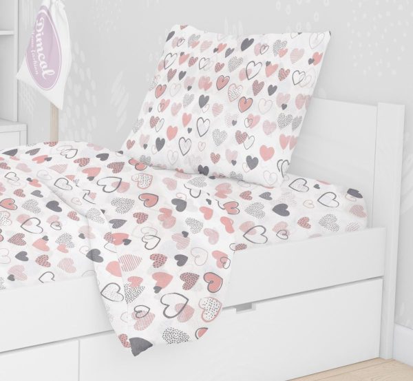 ΜΑΞΙΛΑΡΟΘΗΚΗ ΕΜΠΡΙΜΕ kids Hearts 09 50Χ70 Coral Cotton 100%