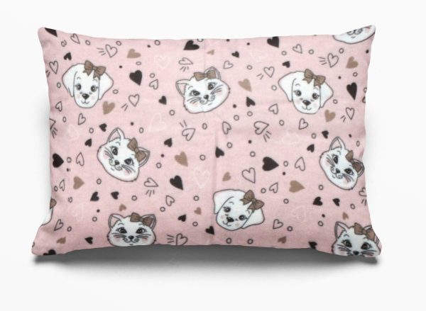 ΜΑΞΙΛΑΡΟΘΗΚΗ ΕΜΠΡΙΜΕ kids Puppy-Kitten 18 50Χ70 Pink Flannel cotton 100%