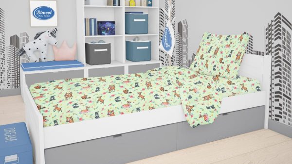 ΠΑΠΛΩΜΑ ΕΜΠΡΙΜΕ kids Ελαφάκι 116 160X240 Green Cotton 100%