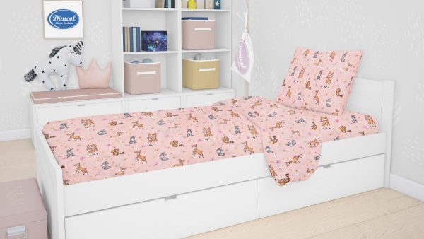 ΠΑΠΛΩΜΑ ΕΜΠΡΙΜΕ kids Ελαφάκι 117 160X240 Pink Cotton 100%