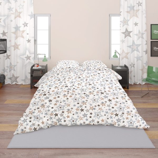 ΠΑΠΛΩΜΑΤΟΘΗΚΗ ΕΜΠΡΙΜΕ kids Star 119 160Χ240 Grey-Beige Cotton 100%