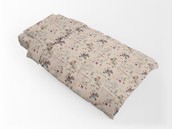 ΠΑΠΛΩΜΑΤΟΘΗΚΗ ΕΜΠΡΙΜΕ kids Africa 145 160Χ240 Beige Flannel Cotton 100%