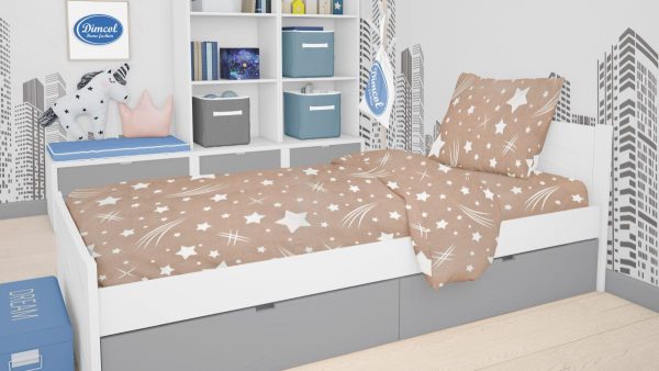 ΠΑΠΛΩΜΑΤΟΘΗΚΗ ΕΜΠΡΙΜΕ kids Star 36 160Χ240 Beige Flannel cotton 100%