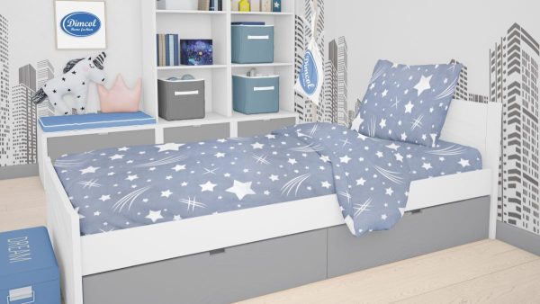 ΠΑΠΛΩΜΑΤΟΘΗΚΗ ΕΜΠΡΙΜΕ kids Star 37 160Χ240 Blue Flannel cotton 100%