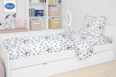 ΣΕΝΤΟΝΙΑ ΕΜΠΡΙΜΕ ΣΕΤ 2 τεμ kids Butterfly 56 160Χ240 Sky blue Cotton 100%