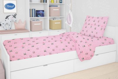 ΣΕΝΤΟΝΙΑ ΕΜΠΡΙΜΕ ΣΕΤ 2 τεμ kids PANDA 111 160Χ240 Pink Cotton 100%