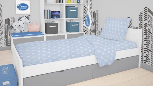 ΣΕΝΤΟΝΙΑ ΕΜΠΡΙΜΕ ΣΕΤ 2 τεμ kids Star 33 160X240 ΣΙΕΛ Cotton 100%