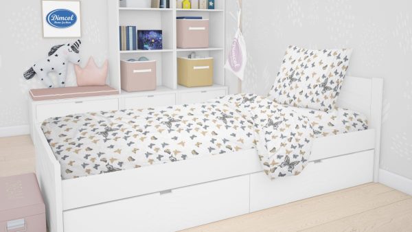 ΣΕΝΤΟΝΙΑ ΕΜΠΡΙΜΕ ΣΕΤ 3 τεμ kids Butterfly 55 160Χ240 Beige Cotton 100%