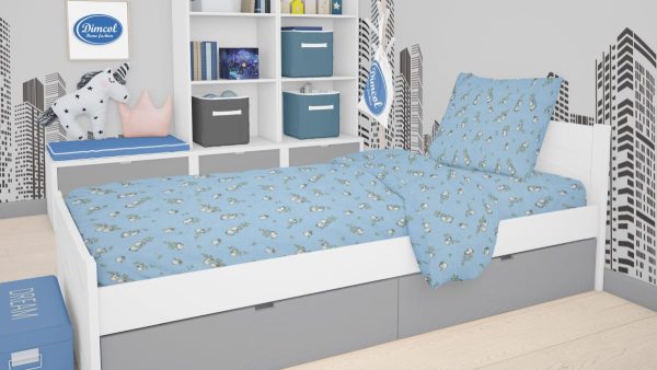 ΣΕΝΤΟΝΙΑ ΕΜΠΡΙΜΕ ΣΕΤ 3 τεμ kids Birds 14 160Χ240 Sky blue Flannel cotton 100%