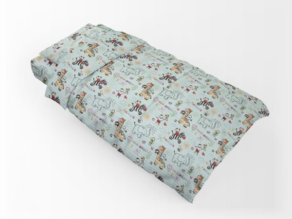 ΣΕΝΤΟΝΙΑ ΕΜΠΡΙΜΕ ΣΕΤ 3 τεμ kids Africa 146 160X240 Light Green Flannel Cotton 100%