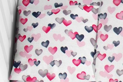 ΜΑΞΙΛΑΡΟΘΗΚΗ ΕΜΠΡΙΜΕ bebe Hearts 12 35X45 Grey-Pink Cotton 100%