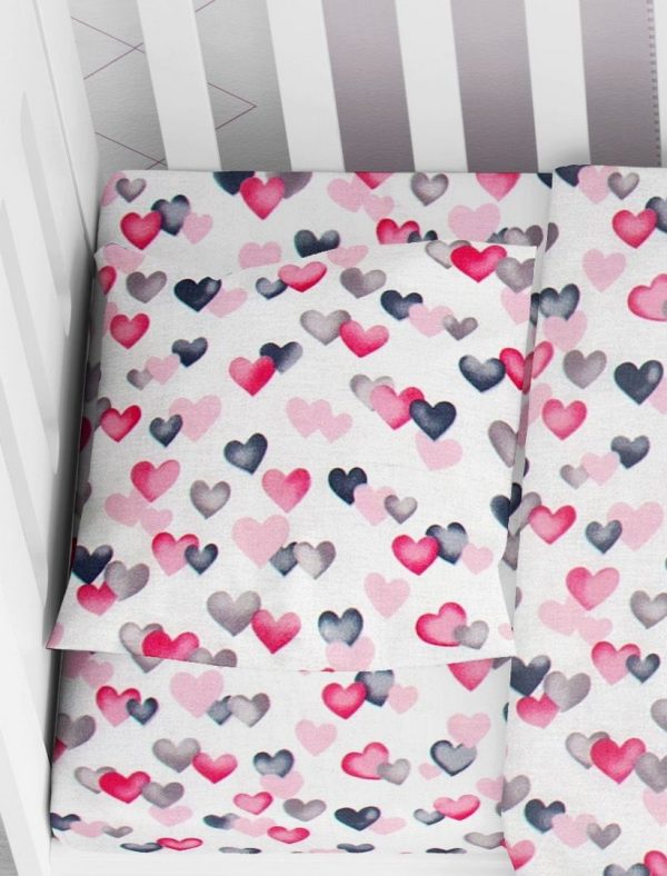 ΜΑΞΙΛΑΡΟΘΗΚΗ ΕΜΠΡΙΜΕ bebe Hearts 12 35X45 Grey-Pink Cotton 100%