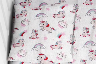 ΜΑΞΙΛΑΡΟΘΗΚΗ ΕΜΠΡΙΜΕ bebe Unicorn 108 35X45 White-Pink Cotton 100%