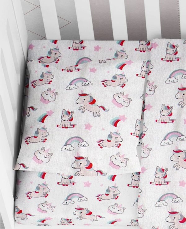 ΜΑΞΙΛΑΡΟΘΗΚΗ ΕΜΠΡΙΜΕ bebe Unicorn 108 35Χ45 White-Pink Cotton 100%