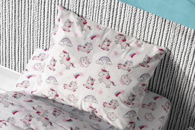 ΜΑΞΙΛΑΡΟΘΗΚΗ ΕΜΠΡΙΜΕ kids Unicorn 108 50X70 White-Pink Cotton 100%