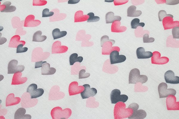 ΠΑΝΑ ΧΑΣΕΣ bebe Hearts 12 80X80 Grey-Pink Cotton 100%