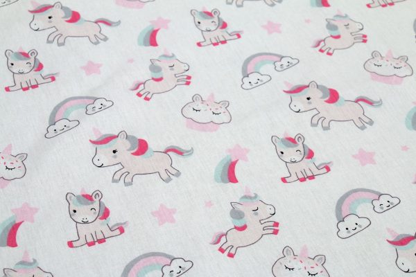 ΠΑΝΑ ΧΑΣΕΣ bebe Unicorn 108 80X80 White-Pink Cotton 100%