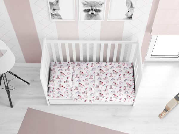 ΠΑΠΛΩΜΑΤΟΘΗΚΗ ΕΜΠΡΙΜΕ bebe Unicorn 108 120Χ160 White-Pink Cotton 100%