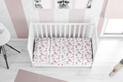 ΣΕΝΤΟΝΙΑ ΕΜΠΡΙΜΕ ΣΕΤ 3 τεμ bebe Unicorn 108 120Χ160 White-Pink Cotton 100%