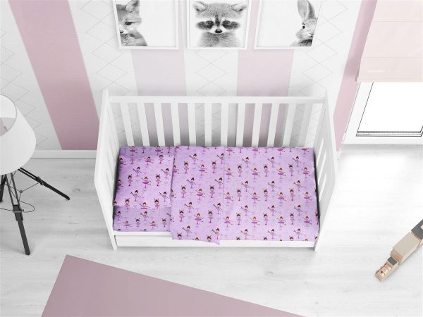 ΣΕΝΤΟΝΙΑ ΕΜΠΡΙΜΕ ΣΕΤ 3 τεμ bebe Μπαλαρίνα 167 120X160 Lila Flannel Cotton 100%