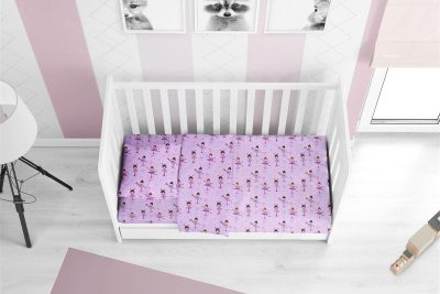 ΠΑΠΛΩΜΑ ΕΜΠΡΙΜΕ bebe Μπαλαρίνα 167 120X160 Lila Flannel Cotton 100%