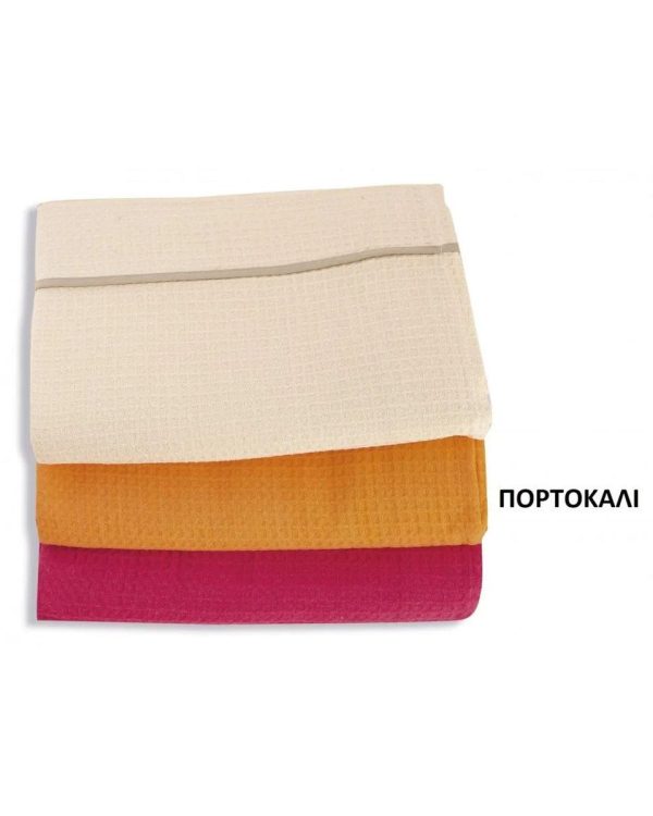 ΚΟΥΒΕΡΤΑ ΠΙΚΕ 170X260 ΠΟΡΤΟΚΑΛΙ Cotton 100%