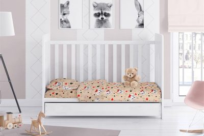 ΣΕΝΤΟΝΙΑ ΕΜΠΡΙΜΕ ΣΕΤ 3 τεμ bebe Puppy-Kitten 17 120Χ160 Beige Flannel Cotton 100%