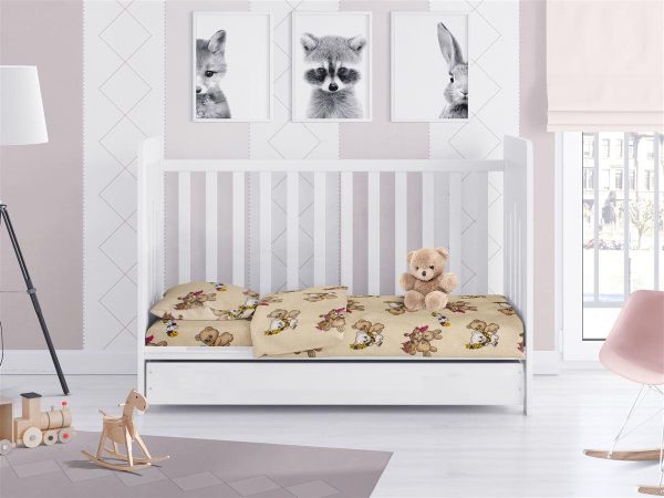 ΠΑΠΛΩΜΑ ΕΜΠΡΙΜΕ bebe Little Brothers 149 120X160 Beige Flannel Cotton 100%