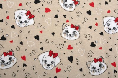 ΠΑΝΑ ΦΑΝΕΛΑ bebe Puppy-Kitten 17 80X80 Beige Flannel Cotton 100%