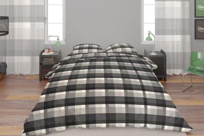 ΣΕΝΤΟΝΙΑ ΕΜΠΡΙΜΕ ΣΕΤ 4 τεμ Paradise 400 220Χ240 Γκρί/Γκρί Flannel Cotton 100%