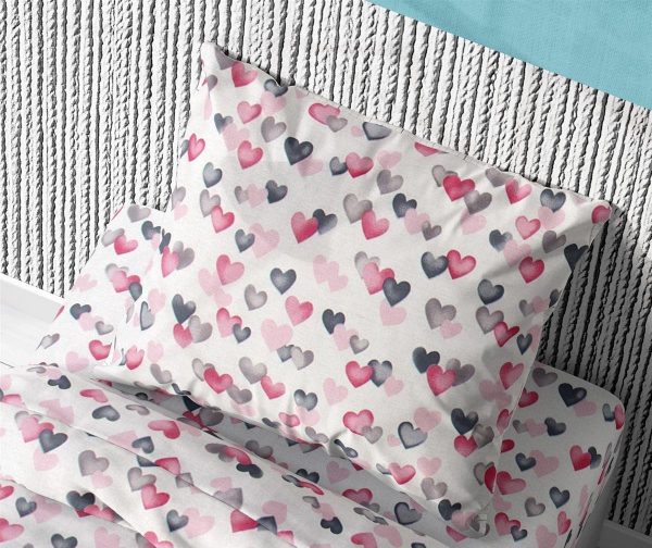 ΜΑΞΙΛΑΡΟΘΗΚΗ ΕΜΠΡΙΜΕ kids Hearts 12 50X70 Grey-Pink Cotton 100%