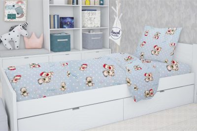 ΣΕΝΤΟΝΙΑ ΕΜΠΡΙΜΕ ΣΕΤ 3 τεμ kids Two Lovely Bears 64 160Χ240 Blue Cotton 100%