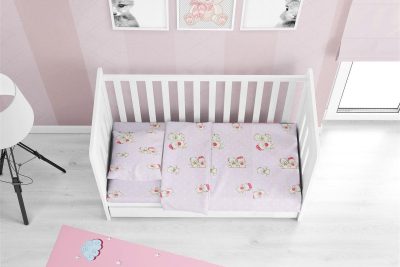 ΠΑΠΛΩΜΑΤΟΘΗΚΗ ΕΜΠΡΙΜΕ bebe Two Lovely Bears 65 120X160 Lila Cotton 100%