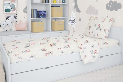 ΠΑΠΛΩΜΑ ΕΜΠΡΙΜΕ kids Two Lovely Bears 67 160X240 Ecru Cotton 100%