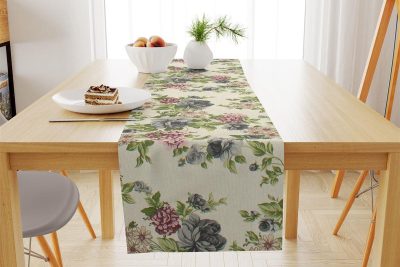 ΤΡΑΒΕΡΣΑ ΑΛΕΚΙΑΣΤΗ 40X180 Vintage Flower 481 Ecru-Green Cott/Pol 70/30