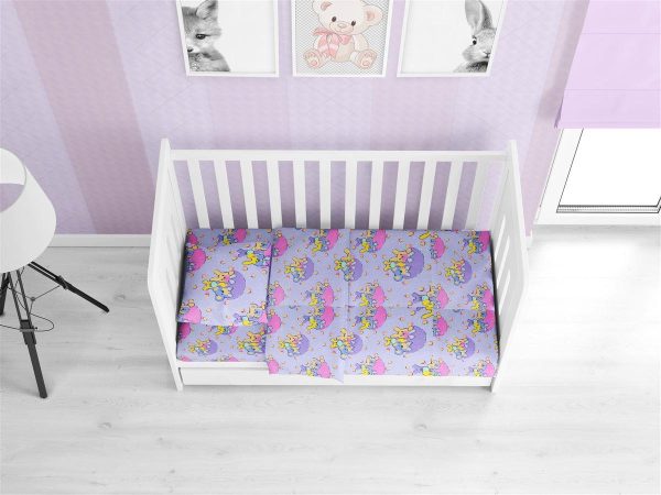 ΠΑΠΛΩΜΑ ΕΜΠΡΙΜΕ bebe Bears 68 120X160 Μώβ Cotton 100%