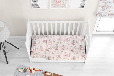 ΣΕΝΤΟΝΙΑ ΕΜΠΡΙΜΕ ΣΕΤ 3 τεμ bebe Pretty Bear 95 120Χ160 Ecru Cotton 100%