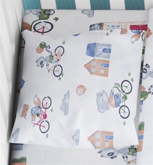 ΜΑΞΙΛΑΡΟΘΗΚΗ ΕΜΠΡΙΜΕ bebe Bicycle 415 35Χ45 White-Blue Cotton 100%