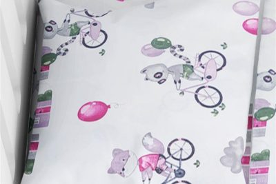 ΜΑΞΙΛΑΡΟΘΗΚΗ ΕΜΠΡΙΜΕ bebe Bicycle 416 35Χ45 White-Bordeaux Cotton 100%