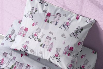 ΜΑΞΙΛΑΡΟΘΗΚΗ ΕΜΠΡΙΜΕ kids Bicycle 416 50Χ70 White-Bordeaux Cotton 100%