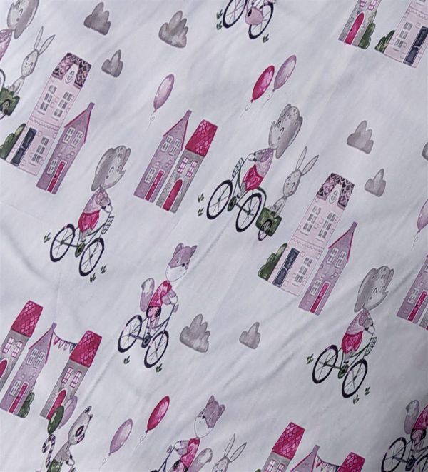 ΠΑΝΑ ΧΑΣΕΣ bebe Bicycle 416 80X80 White-Bordeaux Cotton 100%