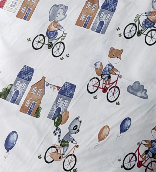 ΣΕΝΤΟΝΑΚΙ ΛΙΚΝΟΥ bebe Bicycle 415 80Χ110 White-Blue Cotton 100%