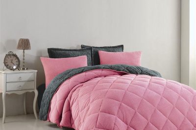 ΚΟΥΒΕΡΤΟΠΑΠΛΩΜΑ Γούνα-Sherpa 750 gsm 1860 Pink B12 220X240 Polyester