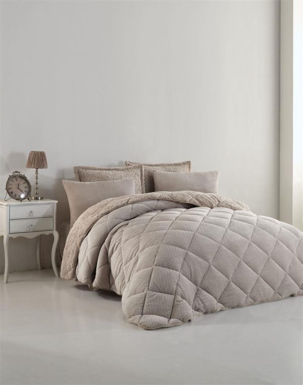 ΚΟΥΒΕΡΤΟΠΑΠΛΩΜΑ Γούνα-Sherpa 750 gsm 1860 Beige B01 160X220 Polyester