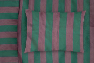 ΜΑΞΙΛΑΡΟΘΗΚΗ ΒΑΜΒΑΚΟΣΑΤΕΝ Stripes 156 50Χ70 Green-Antique Pink Cotton 100%