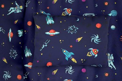 ΜΑΞΙΛΑΡΟΘΗΚΗ ΕΜΠΡΙΜΕ bebe Space 189 35X45 Blue Cotton 100%